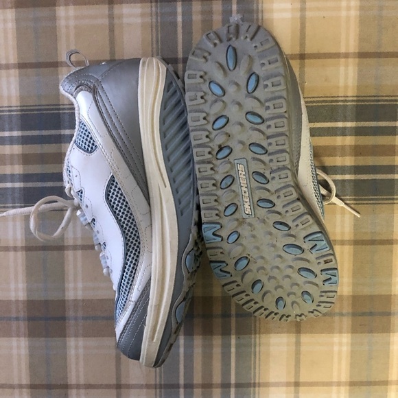 Skechers shape ups runners/walking/shoes blue / white size  7.5 leather - Picture 3 of 9